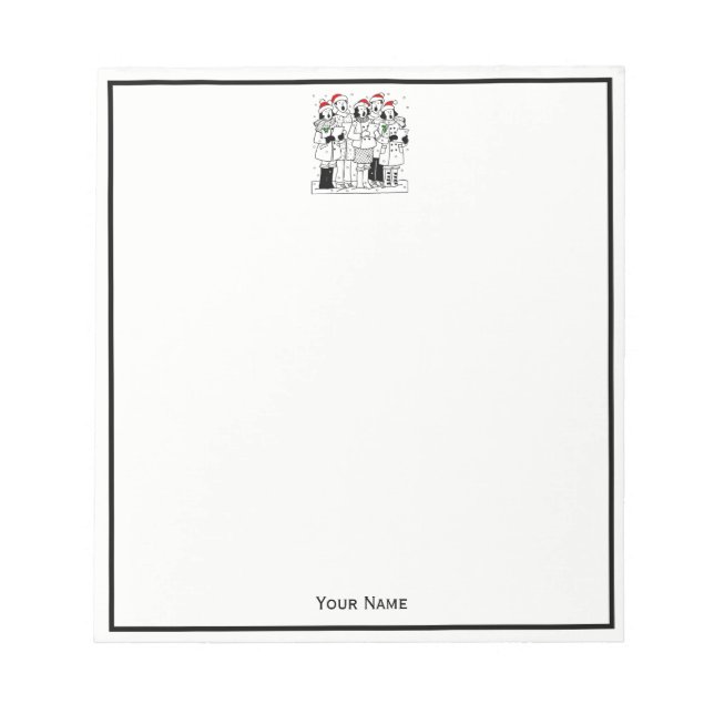 Bloco De Notas Caroleiros de Natal Festivos com Neve (Frente)