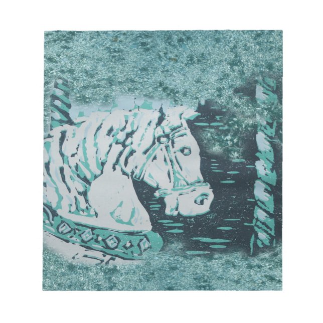 Bloco De Notas Carousel Horse Aquamarine (Frente)