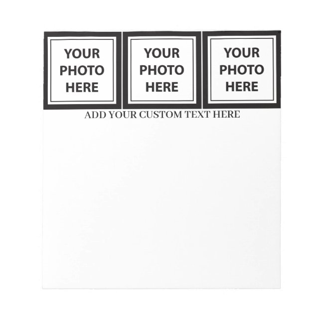 Bloco De Notas Carregar 3 Fotos e Adicionar Texto - Personalizar  (Frente)