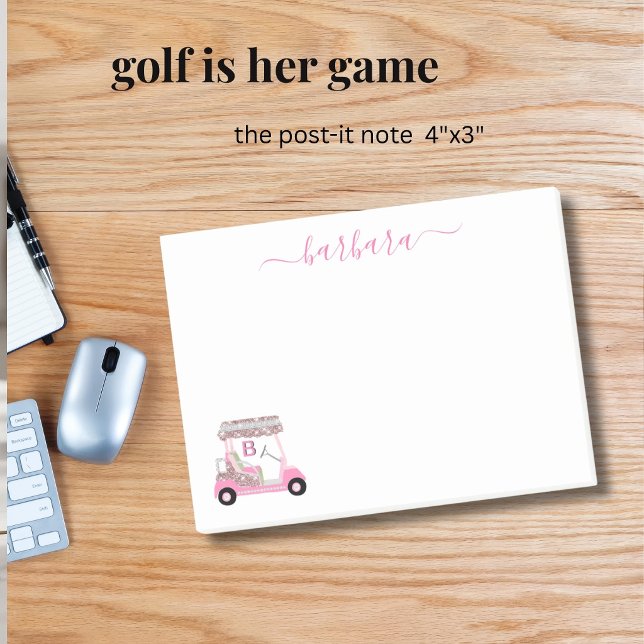 Bloco De Notas Carrinho de Golfe Chic Glam Personalizado Gal (Criador carregado)
