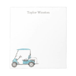 Bloco De Notas Carrinho de Golfe de Aquarela
