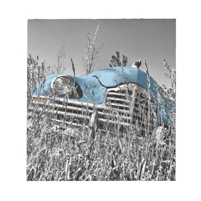 Bloco De Notas carro azul vintage (Frente)