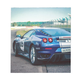 Bloco De Notas Carro de Corrida Azul