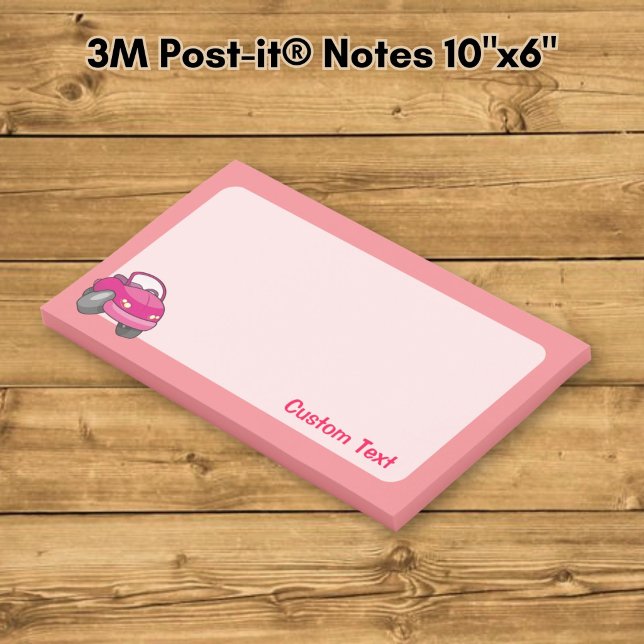 Bloco De Notas Carro de Desenho Animado Rosa (Criador carregado)