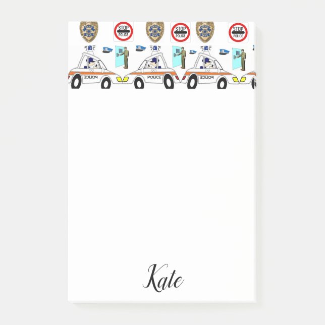 Bloco De Notas Carro de Polícia com Post-it Notes (Frente)