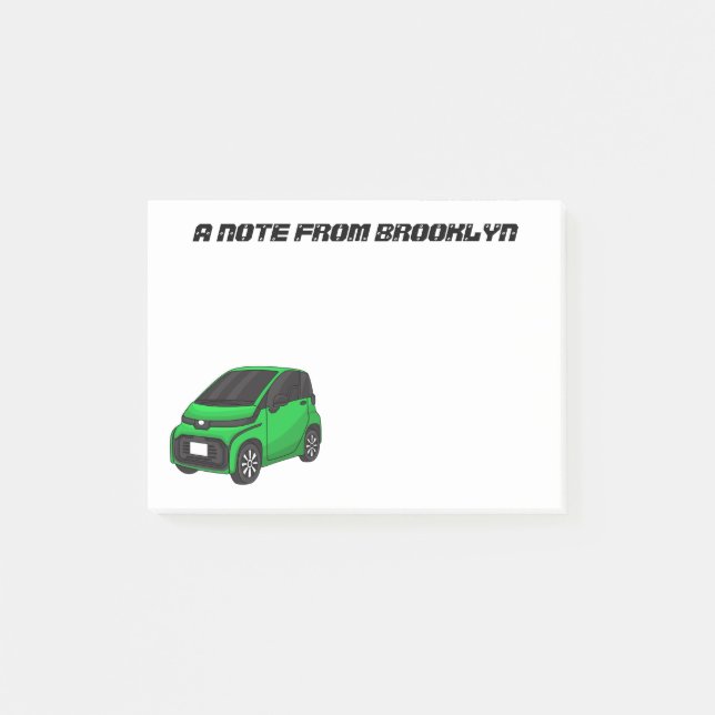 Bloco De Notas Carro verde e fino (Frente)