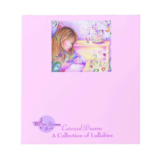 Bloco De Notas Carrossel Sonha Bonito Notepad Rosa (Frente)