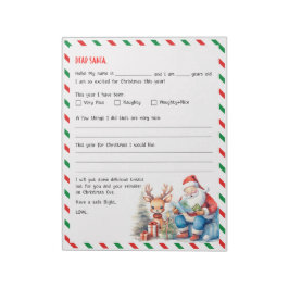 Bloco De Notas Carta de Natal para Papais noeis Notepad Festivo