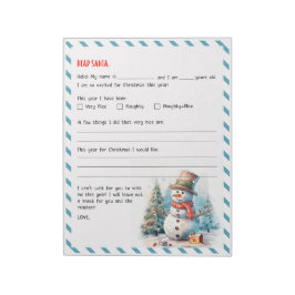 Bloco De Notas Carta de Natal para Papais noeis Notepad Festivo
