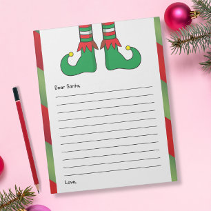 Bloco De Notas Carta para o Papai Noel - Botas de Elfo