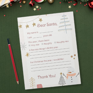 Bloco De Notas Carta para o Papai Noel - Natal Aconchegante