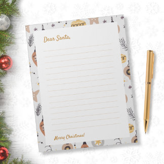Bloco De Notas Carta para o Papai Noel - Natal Escandinavo