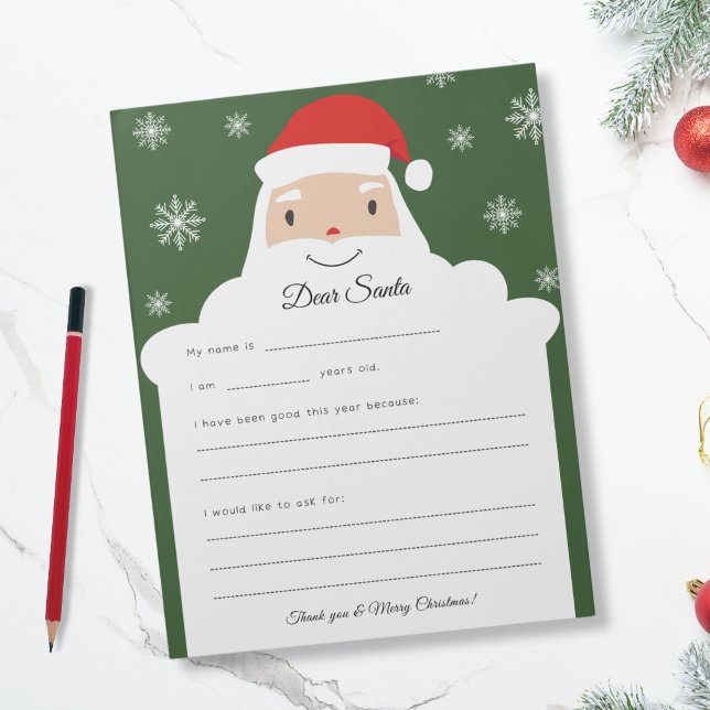 Bloco De Notas Carta para o Papai Noel - Sorriso Alegre (Criador carregado)