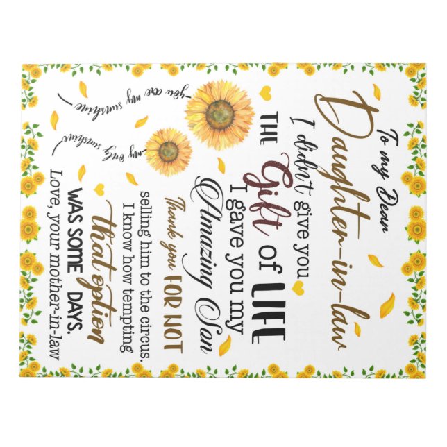 Bloco De Notas Carta Personalizada À Minha Filha Em Direito (Frente)