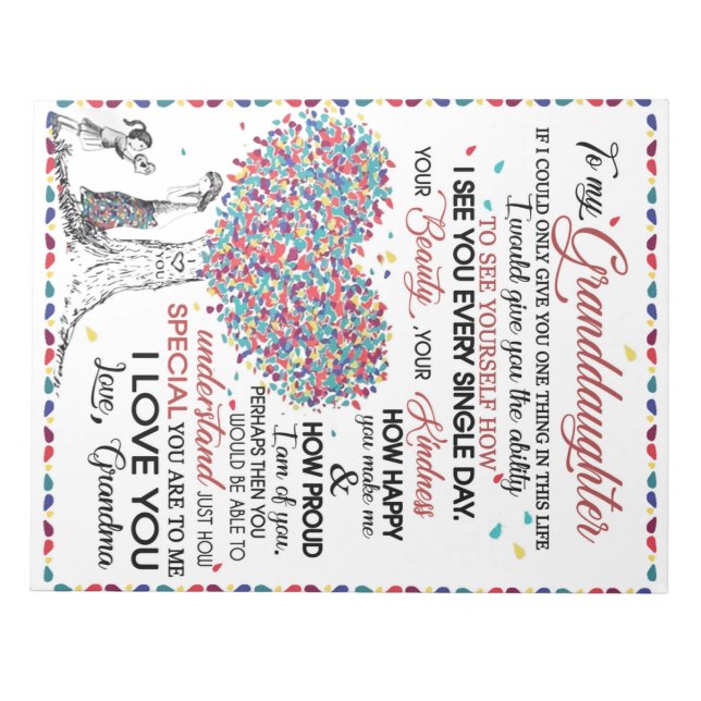 Bloco De Notas Carta Personalizada À Minha neta (Frente)