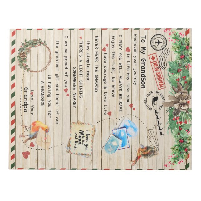 Bloco De Notas Carta Personalizada Ao Meu Avô (Frente)