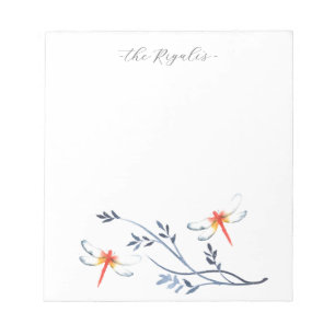 Bloco De Notas Carta Personalizada de Dragonfly Red Dragonfly