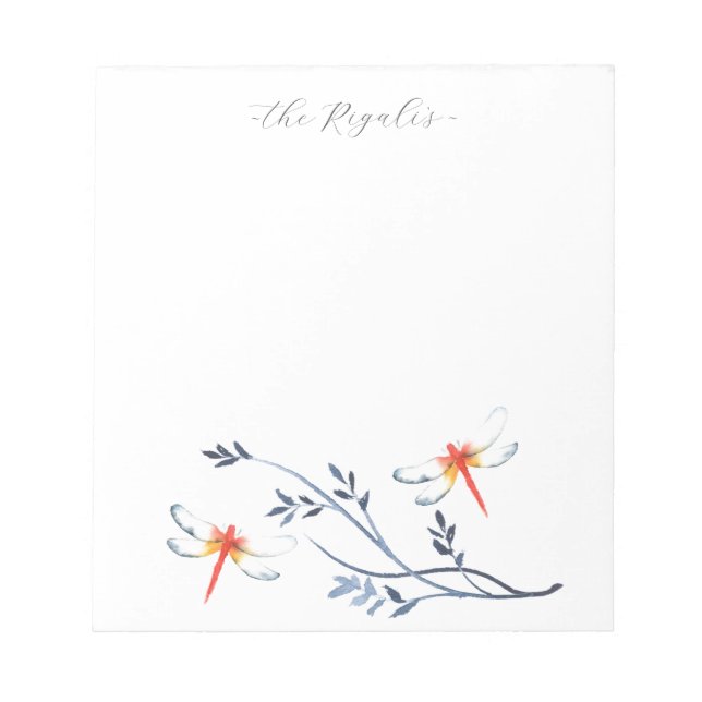 Bloco De Notas Carta Personalizada de Dragonfly Red Dragonfly (Frente)