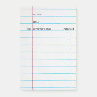 Bloco De Notas Cartão de Biblioteca Postado-Ti