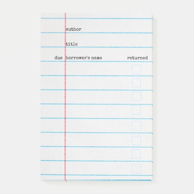Bloco De Notas Cartão de Biblioteca Postado-Ti (Frente)