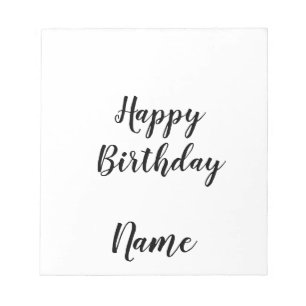 Bloco De Notas cartão de feliz aniversário simples e minimalista