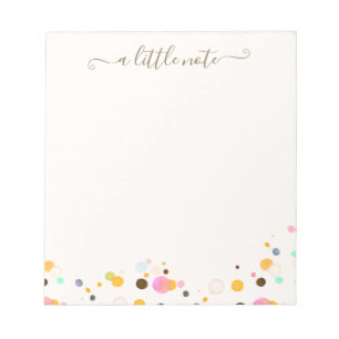 Bloco De Notas Cartão de Nota de Script de Assinatura de Confetti