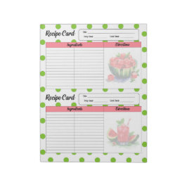 Bloco De Notas Cartão de Receita de Melancia de Boca