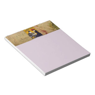 Bloco De Notas Cartão-postal francês com aviso
