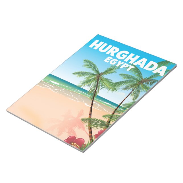 Bloco De Notas Cartaz de viagem Hurghada Egito (Inclinado)