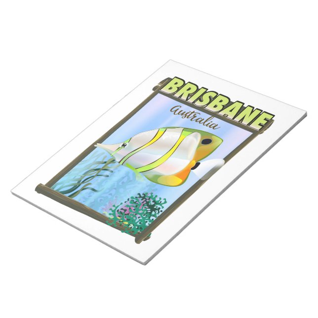 Bloco De Notas Cartaz de viagem tropical de Brisbane Austrália (Inclinado)