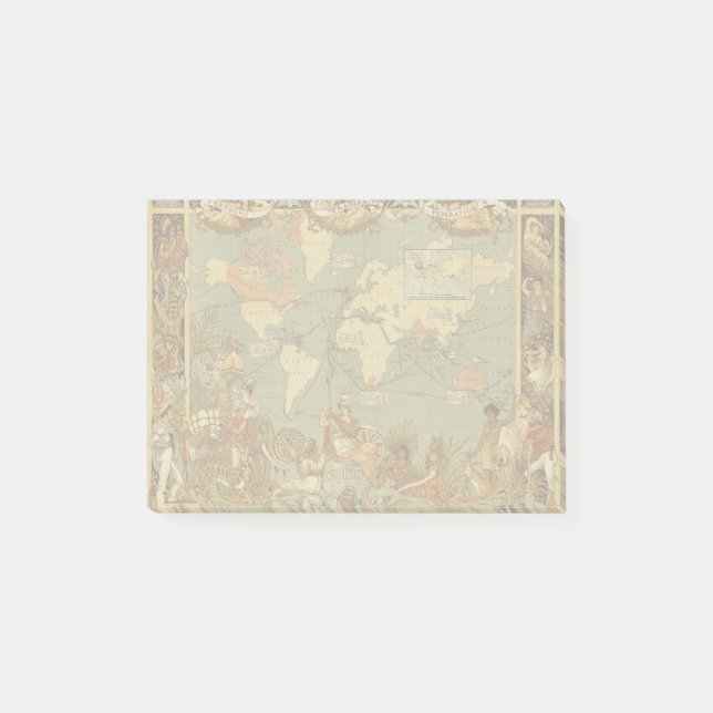 Bloco De Notas Cartaz do Mapa Mundial do Império Britânico de 188 (Frente)