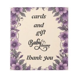 Bloco De Notas cartões baby shower
