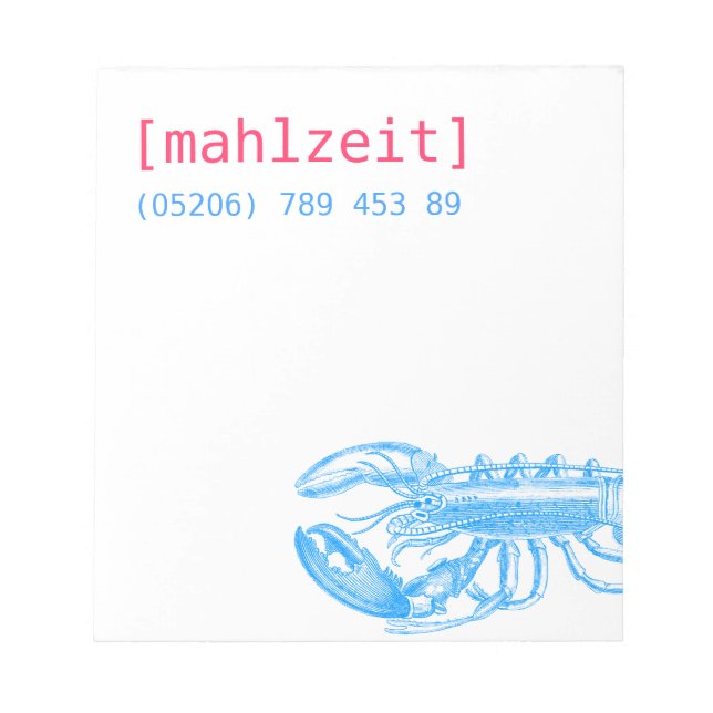 Bloco De Notas Cartões de notas para restaurantes (Frente)