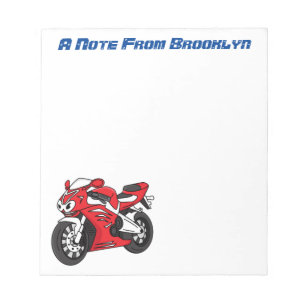 Bloco De Notas Cartografia de motocicleta vermelha-branca