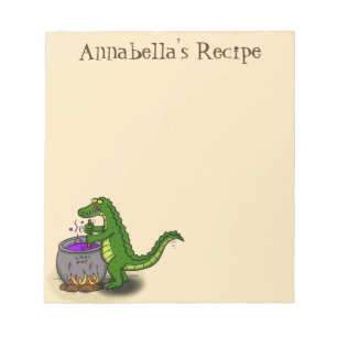 Bloco De Notas Cartografia engraçada do cozinhar de jacaré verde