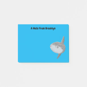 Bloco De Notas Cartografia fofa mola de peixe-sol oceânico