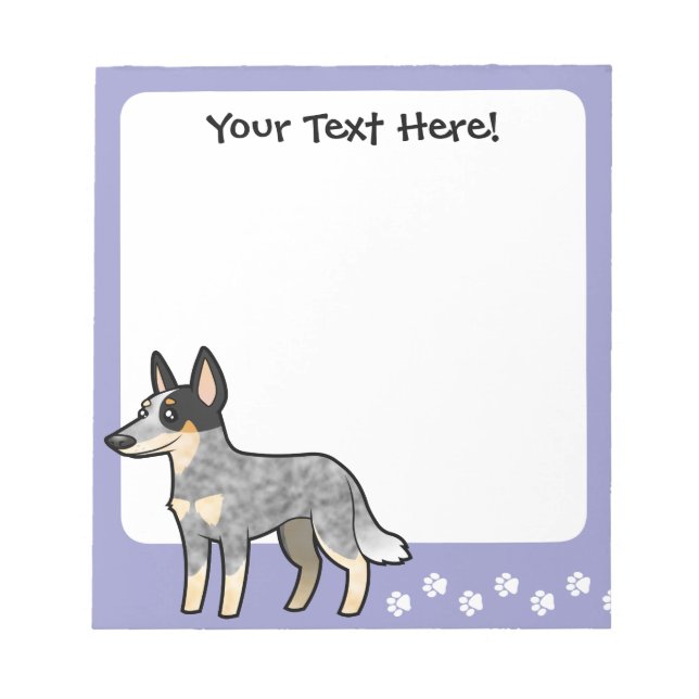 Bloco De Notas Cartoon australiano Cattle Dog / Kelpie (Frente)