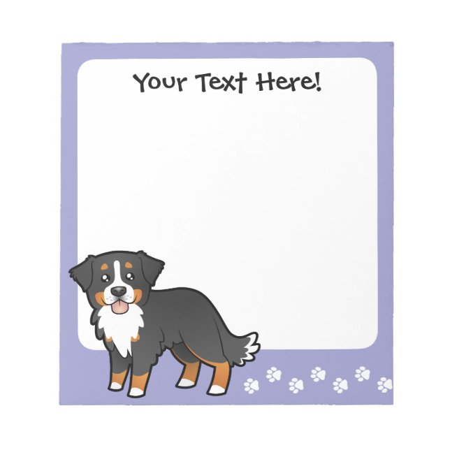Bloco De Notas Cartoon Bernese Mountain Dog (Frente)