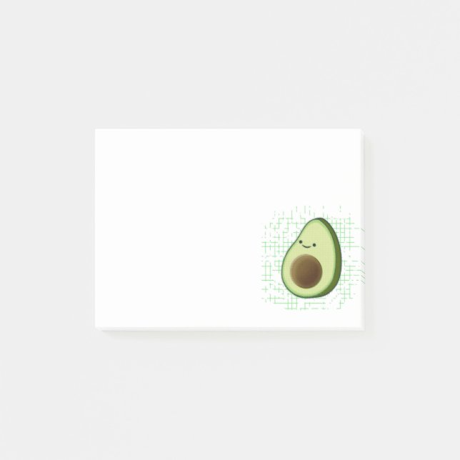 Bloco De Notas Cartoon Bonito Avocado Em Fundo Distante (Frente)