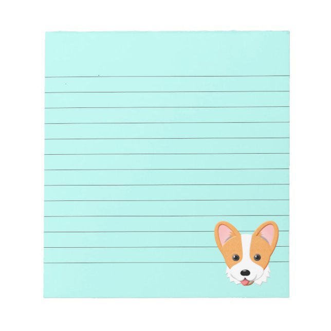 Bloco De Notas Cartoon Corgi Lined (Frente)