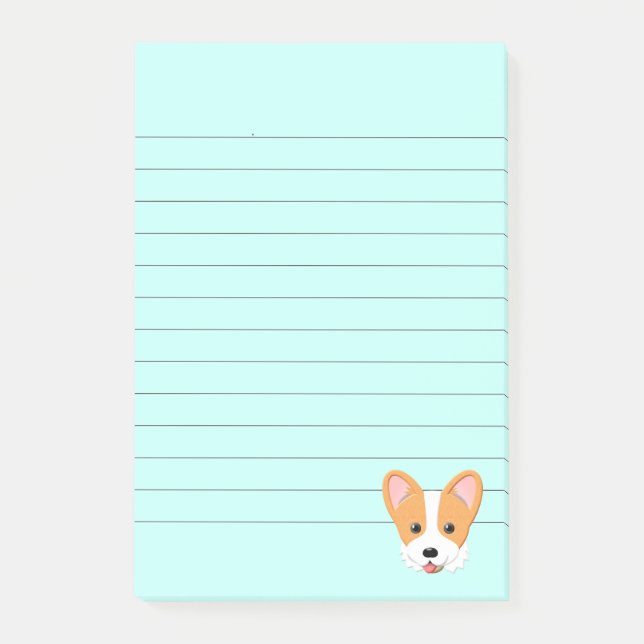 Bloco De Notas Cartoon Corgi Lined (Frente)