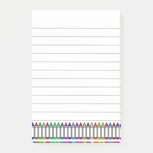 Bloco De Notas Cartoon Crayon Pattern Lined (Frente)