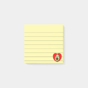Bloco De Notas Cartoon De Bebê Bonito Avocado Em Coração Vermelho