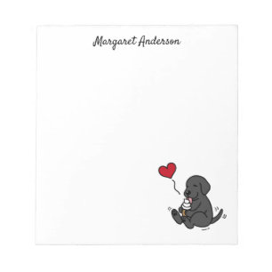 Bloco de Notas Cartoon de Black Lab Lambendo Sorve