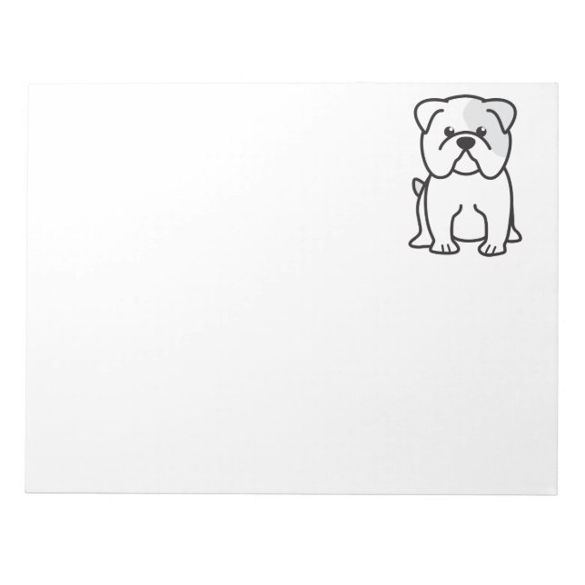 Bloco De Notas Cartoon de Cachorro Bulldog (Frente)