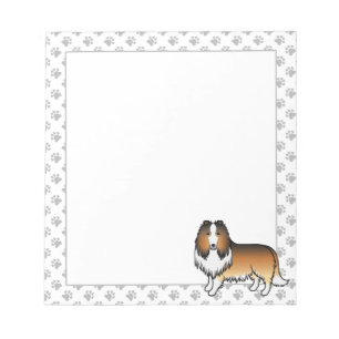 Bloco De Notas Cartoon de Collie em Massa