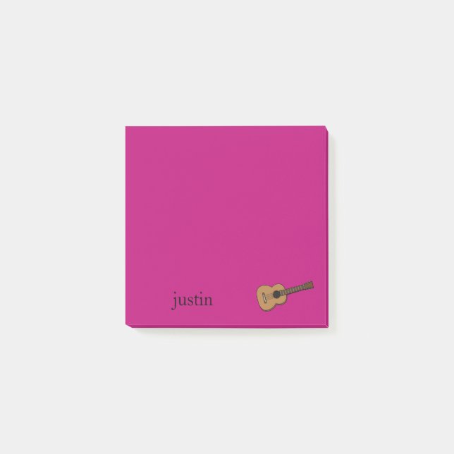 Bloco De Notas Cartoon de Guitarra | Personalize (Frente)