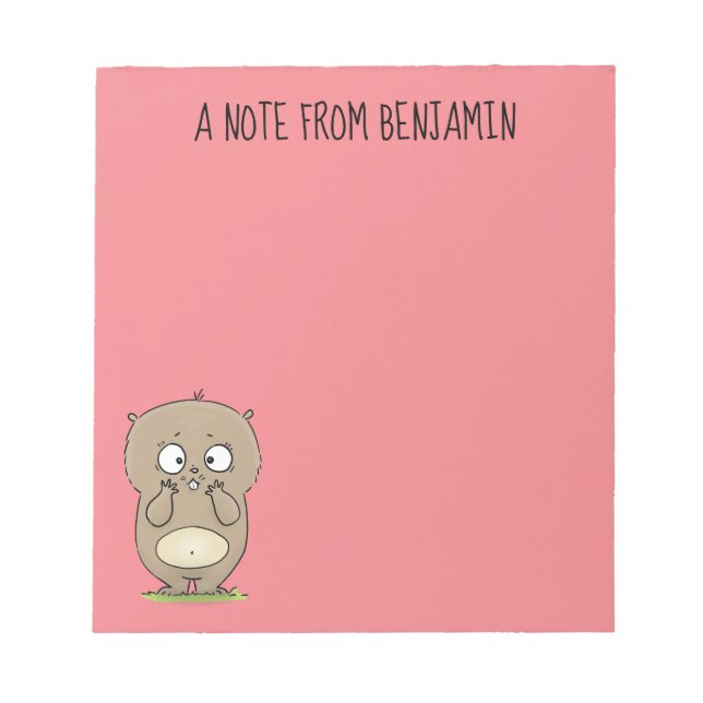 Bloco De Notas Cartoon de hamster adorável (Frente)