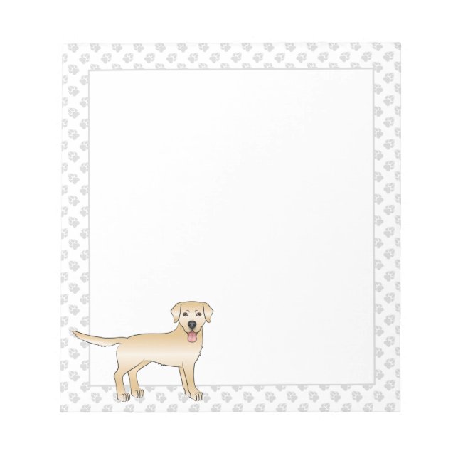 Bloco De Notas Cartoon de Labrador Amarelo para Retriever Cachorr (Frente)