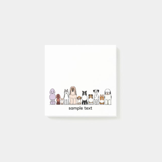 Bloco De Notas cartoon dogs in a row design2 (Frente)